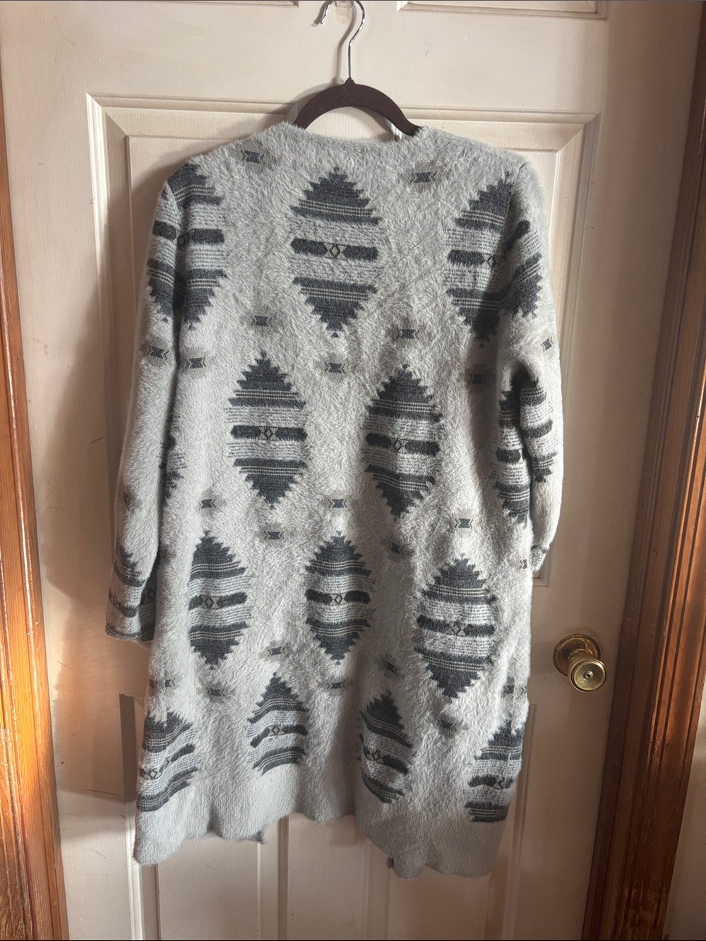 Simply Southern Gray Patterned Open-Front Women's Cardigan - Picture 2 of 2